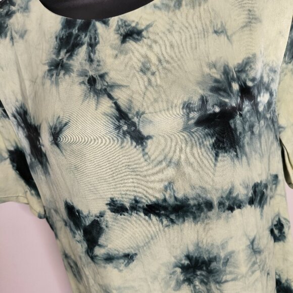 Zara Tie Dye Forest Fairy Whimsical Boho Lagenlook Artsy Satin Retro 90s Tunic S - Picture 4 of 8